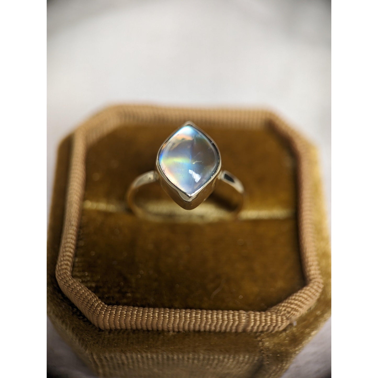 Moonstone Ring in 9k Yellow Gold . Assay Hallmarked. - Sweet B Jewellery