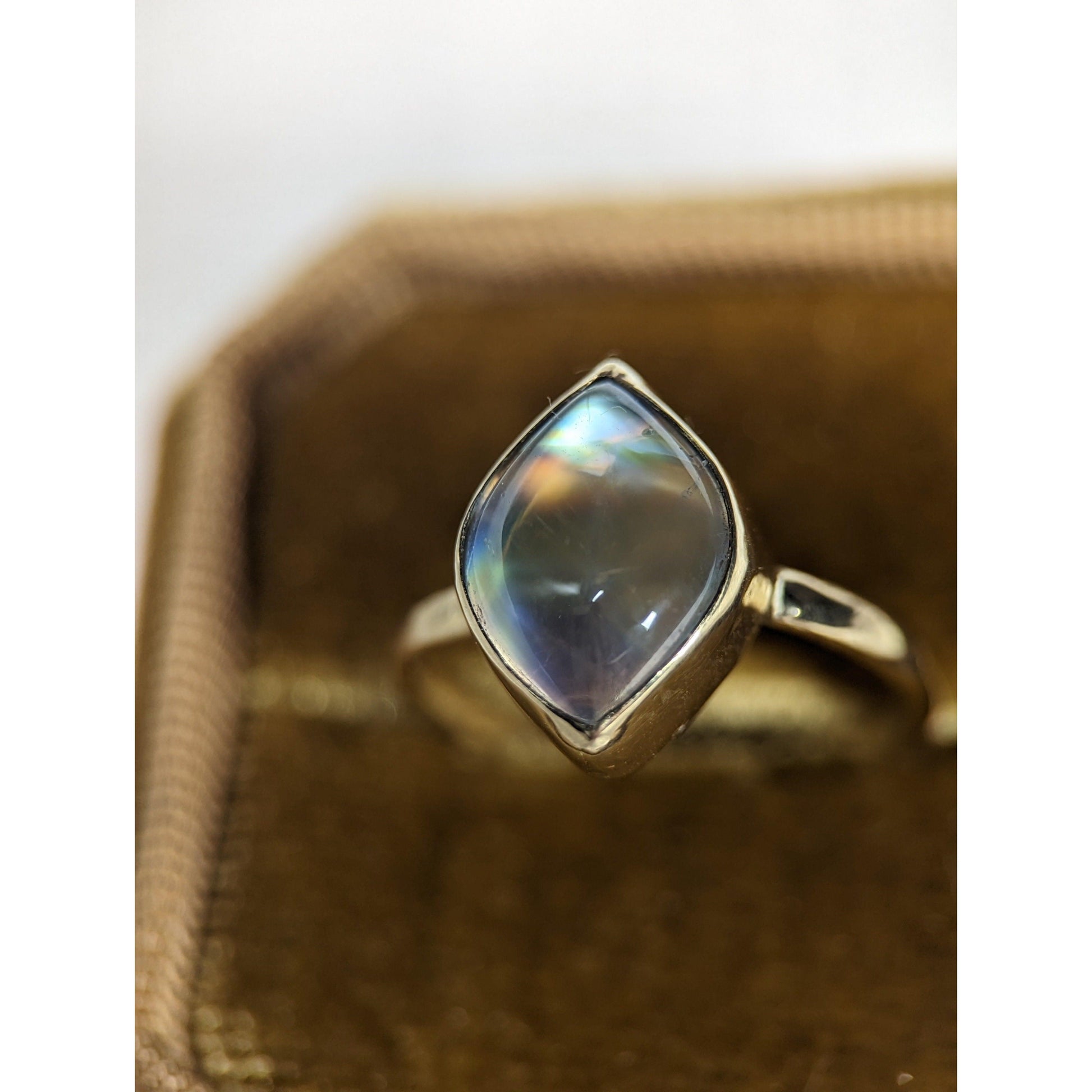 Moonstone Ring in 9k Yellow Gold . Assay Hallmarked. - Sweet B Jewellery